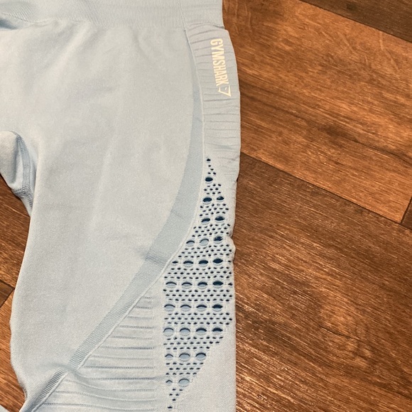 Like New Gymshark Baby Blue Small Leggings w/ cute hole cutouts & tummy control - Picture 4 of 8
